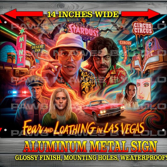 Fear and Loathing in Las Vegas - Johnny Depp - Trippy Movie  Metal Sign 10x14" - Picture 1 of 2